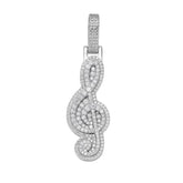 Music Note Moissanite Pendant - 925 Sterling Silver